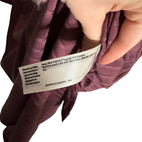 Eileen Fisher Funnel Neck 3/4 Ribbed Mini Dress XS - Picture 9 of 10